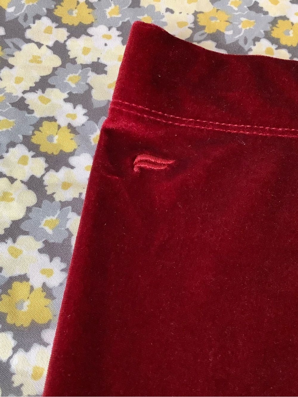 Fabletics Velvet Leggings in Deep Red